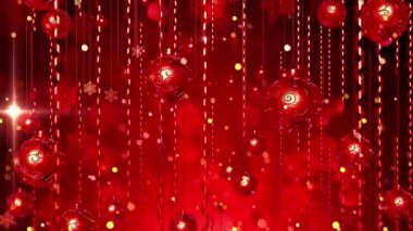 Kırmızı ve beyaz bokeh ışıkları olan soyut noel arkaplanı.