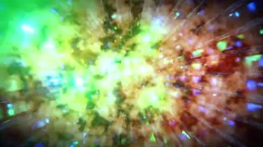 Renk ışıkları ve yıldızların soyut arkaplanı