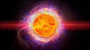 Parlak güneşin patlaması.