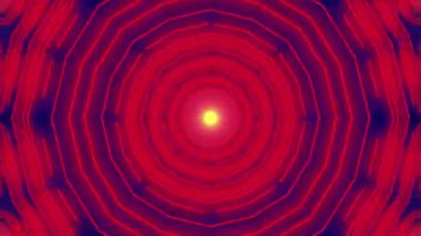 Merkezi bir noktadan yayılan canlı, geometrik bir desen derinlik ve hareket hissi yaratıyor..