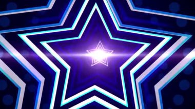 Katmanlı şekilleri ve parıldayan efektleri olan canlı, soyut bir yıldız tasarımı dinamik bir görsel etki yaratıyor..