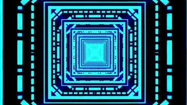 Canlı mavi tonlarda büyüleyici bir geometrik desen, derinlik ve hareket hissi yaratır..