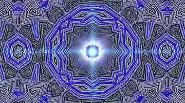 Merkezi bir ışık kaynağından yayılan büyüleyici geometrik desen derinlik ve hareket hissi yaratıyor..