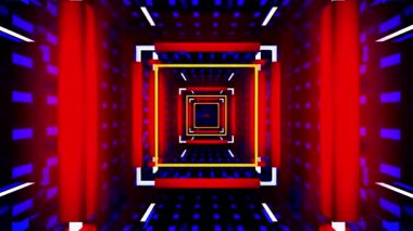 Canlı, soyut bir renk tüneli. Dijital sanat ve animasyonlarda sıklıkla kullanılan derinlik ve hareket hissi yaratıyor..