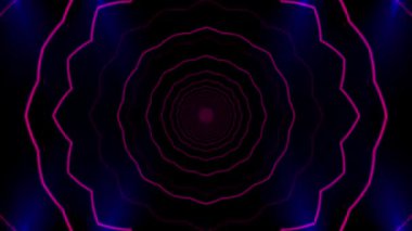Mor ve siyah eşmerkezli dairelerin hareketli ve dönen şekli hipnotik bir görsel efekt yaratıyor..