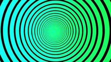 Kırmızı ve siyah eşmerkezli daireler içeren canlı bir optik illüzyon hipnotik görsel efekt yaratıyor..