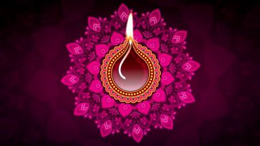 Karmaşık çiçek desenleriyle çevrili geleneksel bir gaz lambası içeren canlı bir dekoratif tasarım..