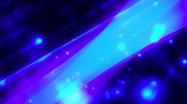 Parlayan parçacıklar ile mavi ve mor akış tonlarını içeren canlı bir soyut arkaplan, dijital tasarımlar için idealdir.