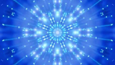 Canlı mavi soyut bir tasarım ışık yayıyor, büyüleyici bir kaleydoskopik etki yaratıyor..