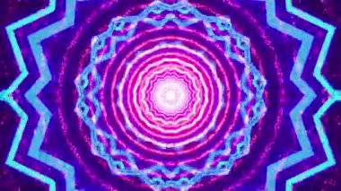 Eş merkezli daireler ve göz alıcı renkler içeren canlı, simetrik bir dijital desen büyüleyici bir görsel etki yaratıyor..