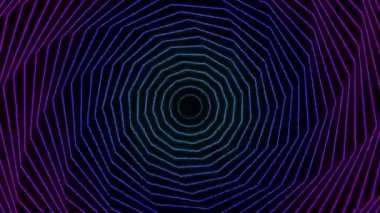 Canlı, eş merkezli bir tasarım. Mavi ve mor tonlarda alternatif çizgiler içeriyor. Hipnotik bir spiral etki yaratıyor..