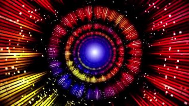 Merkezi bir noktadan yayılan, hareket ve enerji hissi uyandıran canlı, girdap deseni..