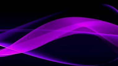 Karanlık bir zemin üzerinde dalgalı mor dalgalar barındıran canlı bir soyut tasarım, dijital sanat veya arka plan için idealdir..