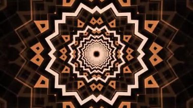 Sıcak tonlarda eşmerkezli şekiller içeren büyüleyici geometrik desen derinlik ve hareket hissi yaratıyor..