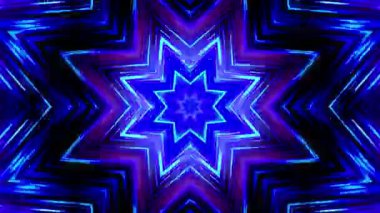 Mavi ve beyaz tonlarında canlı, simetrik bir yıldız deseni büyüleyici bir görsel etki yaratır..