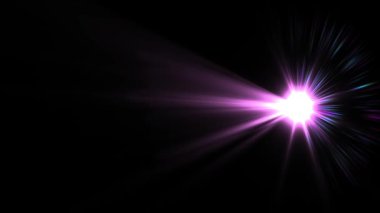 Lens arka planda parlıyor. 3 boyutlu görüntüleme ışınları