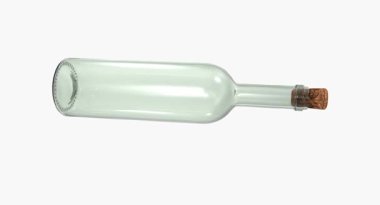 Stüdyonun arka planında izole edilmiş beyaz bir şişe.