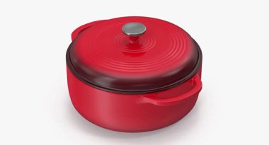 Kırmızı teneke kutu beyaz arka planda izole edildi. 3d illüstrasyon