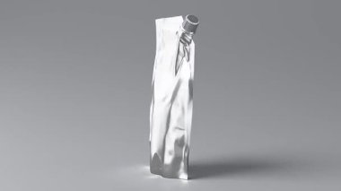 Tasarımınız için boş beyaz folyo paketleme 3d.