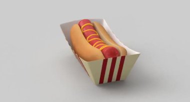 Beyaz arka planda Hot Dog