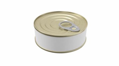 boş etiketli teneke kutu beyaz üzerinde izole