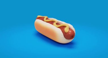 hot dog renk arkaplanında izole.