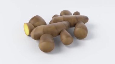 Beyaz arka planda beyaz ve altın balonların 3 boyutlu çizimi.