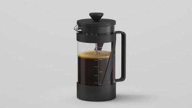 Beyaz arkaplanda izole edilmiş modern bir mikserin 3 boyutlu görüntülemesi