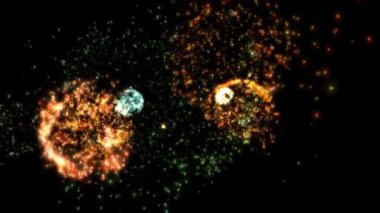 Renkli ışık ve yıldızlarla soyut arkaplan