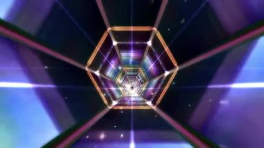 3 boyutlu soyut arkaplan ve neon ışığı. Neon illüstrasyon. uzay tüneli