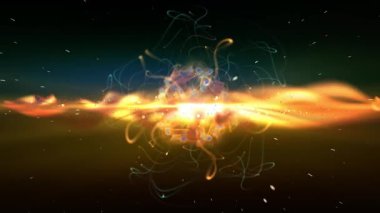 Parlayan parçacıklar ile soyut arkaplan, 3 boyutlu görüntüleme