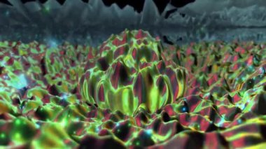 Çok farklı formlara sahip çok güzel bir soyut arkaplanın 3 boyutlu çizimi