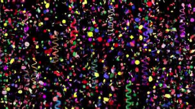 Siyah arka planda renkli konfeti