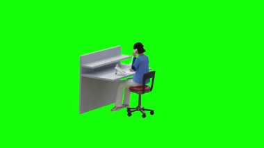 Bilgisayarda çalışan kadın..