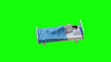 Hastanede bir tıp doktorunun üç portresi.