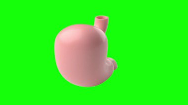 Pembe arka planda üç boyutlu yeşil insan karakteri. 3d illüstrasyon.