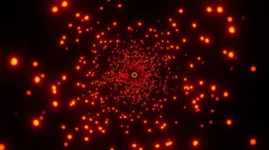 Koyu arkaplanda kıvılcım şeklinde kırmızı bir ateş.,