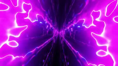 Parlak çizgiler ve parçacıklar ile soyut arkaplan, 3 boyutlu oluşturma