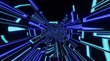 Neon tüneli ve tünelin arka planını 3 boyutlu olarak çiz. 3 boyutlu çizim, soyut geometrik tünel. Uzayda soyut bir tünel, ışık. yüksek kaliteli görüntüler