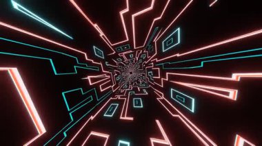 Fütürist bilim - neon çizgileri olan soyut arkaplan