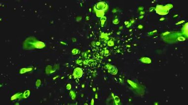 Yeşil soyut arkaplanın 3 boyutlu canlandırması.