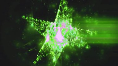 parlayan parçacıklarla soyut yeşil arkaplan.