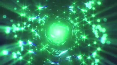 Parlak çizgiler ve noktalarla soyut bir arkaplan. 3 boyutlu resimleme.