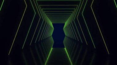 boş koyu soyut arkaplan. Neon ışıklı arka plan, tünel, neon hatları. neon neon görünümü