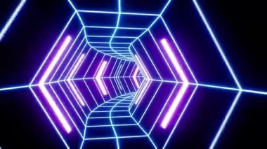 Mor ve mavi neon ışıkları olan neon soyut arkaplan