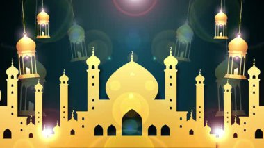 Ramazan Kareem arkaplan ile cami, vektör illüstrasyonu