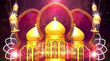 altın ve kırmızı ramazan arkaplan tasarımı