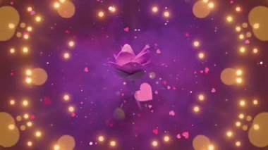 Parlayan yıldızlı renkli bir çiçeğin 3 boyutlu görüntüsü