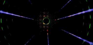 Renkli çizgiler ve noktalarla soyut arkaplan