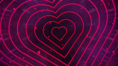 Bokeh arkaplanlı kırmızı kalp şekli, aşk konsepti